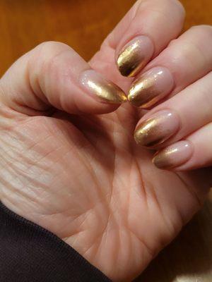 Ombre with gold dip! Wendy is awesome!