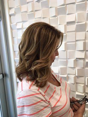 Balayage/medium brown base color