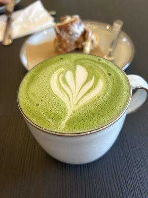 Hot matcha latte