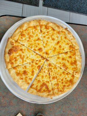 Cheese Pizza w/o sauce (avoiding garlic)