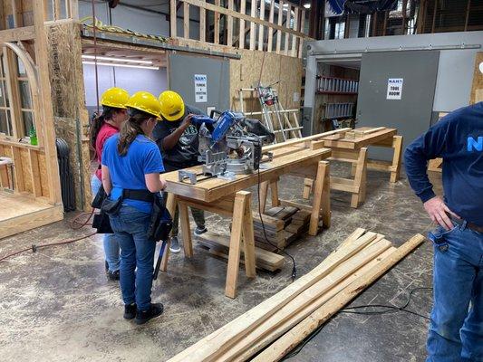 Students in our program receive hands-on training with power tools so that they're ready to enter the construction workforce upon graduation