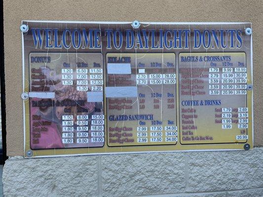 Drive thru menu 2023