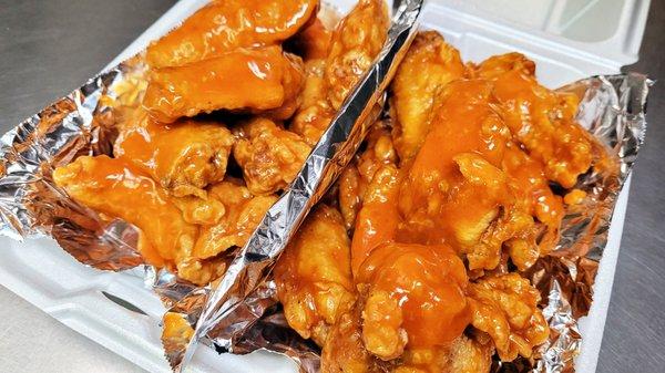 buffalo style + holland (hot) sauce on 2 pounds of wings