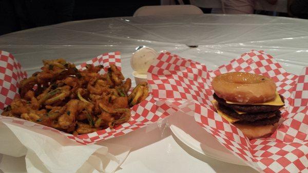 Deep fried Zucchini & Triple Decker Krispy Kream Burger