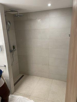 Shower with no door