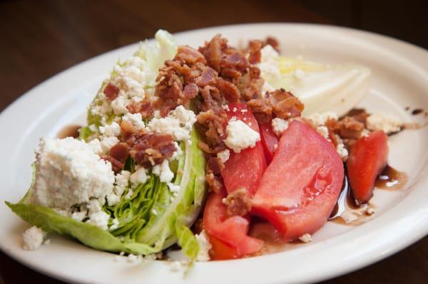 Blue Cheese Wedge Salad (made with artesian romaine and house basalmic dressing)