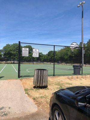 Tennis courts.