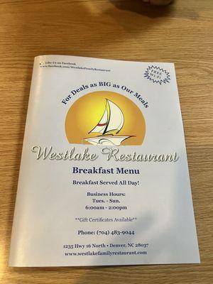 Menu cover