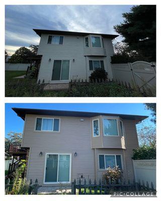 Before and After back of the house