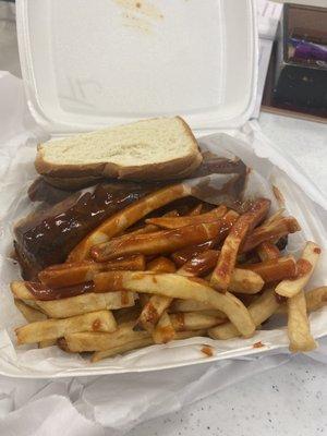 Large Tips and Hot Links meal $16.00 plus tax. $17.52.