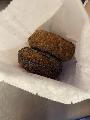 cinnamon sugar and cookies and cream donuts -nice and warm