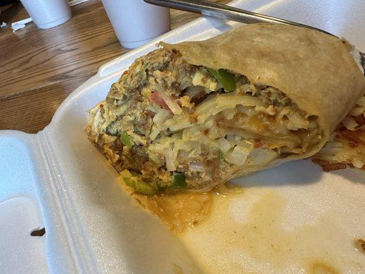 Chorizo breakfast burrito