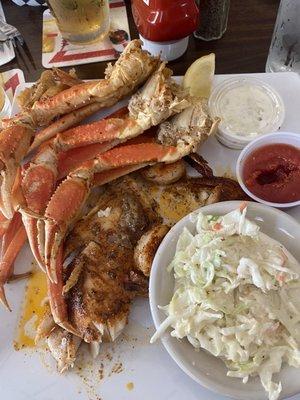 Sea food platter with a side of crab legs