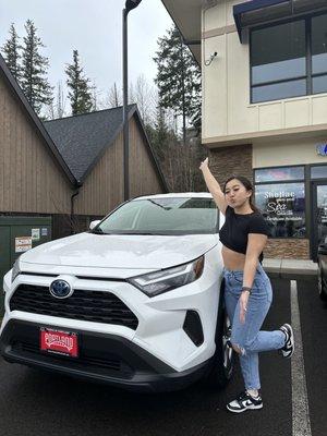 new car, rav4, white