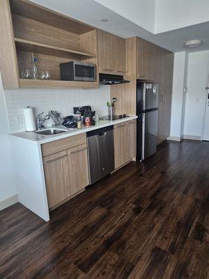 Room countertop,refridge set up