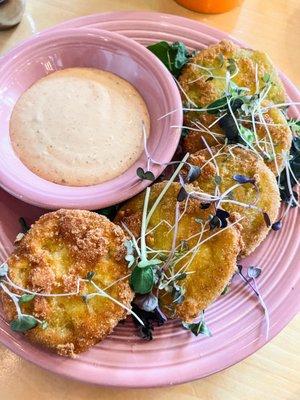 Fried green tomatoes, too much breading didn't really taste the tomatoes