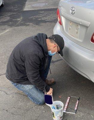 Steven applied my new registration sticker and even tightened my license plate for me! Thank you