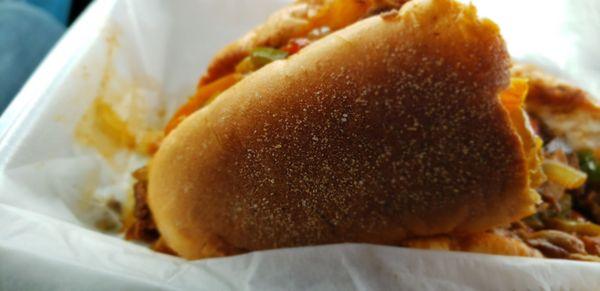 Nice fresh bread with a chewy crust and soft center which helped the meat to slide out of the sandwich