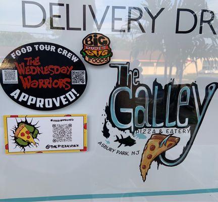 Added our @BigDudesBigFoods sticker to the window.