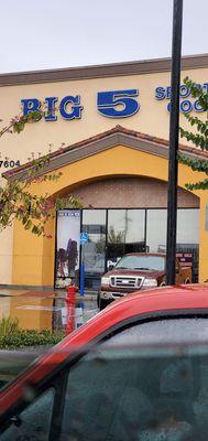 Store front on a raining day