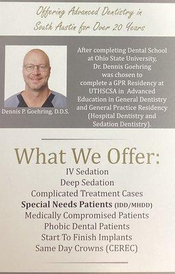 Just some of the services our Dentist offer.