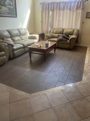 Completed family room floor