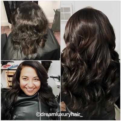 Braidless sewin technique to achieve this glamorous transformation