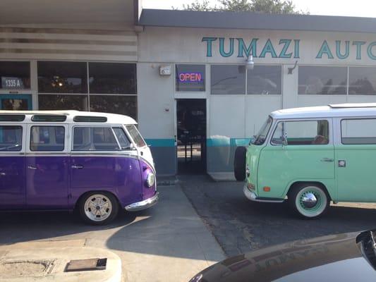 My bus and the owners bus, nose to nose.