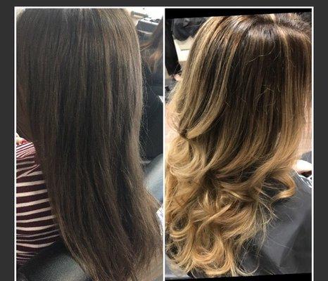 Before and after. Color and hair cut by . MERRY VALDEZ..