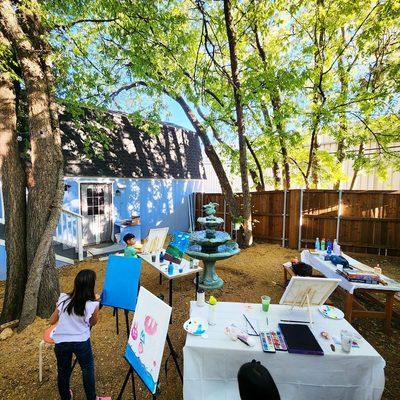 Outdoor Painting with DAART studio! Our backyard is a sanctuary