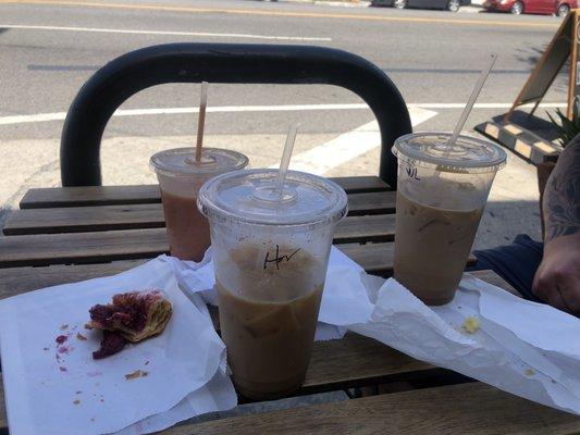 Pastries  and iced drinks