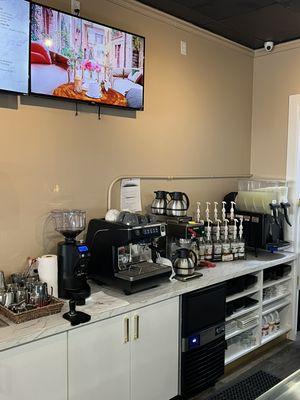 We have espresso drinks and coffee brewed fresh everyday. Local roasters only!