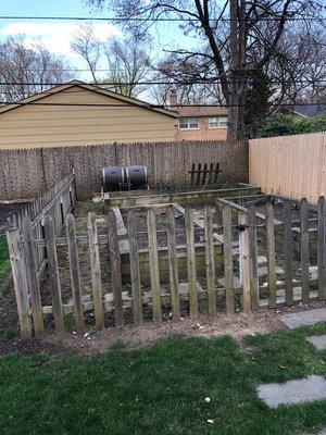 Garden bed and fence removal