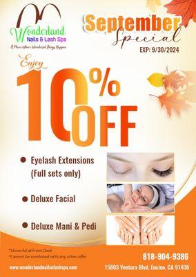 September promotions!!!