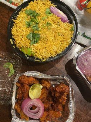 Chicken 65 and Goat Biryani