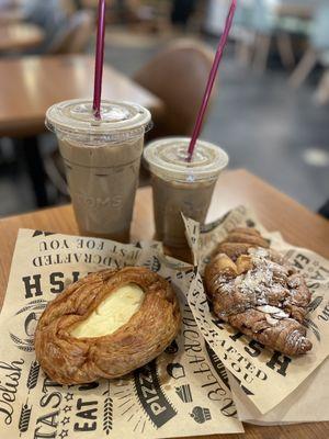 Horchata Latte, Cheese Danish, Almond Croissant