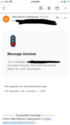 Email blocked