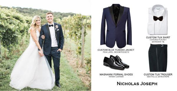 Midnight Blue Custom Tuxedo with Peak Lapel