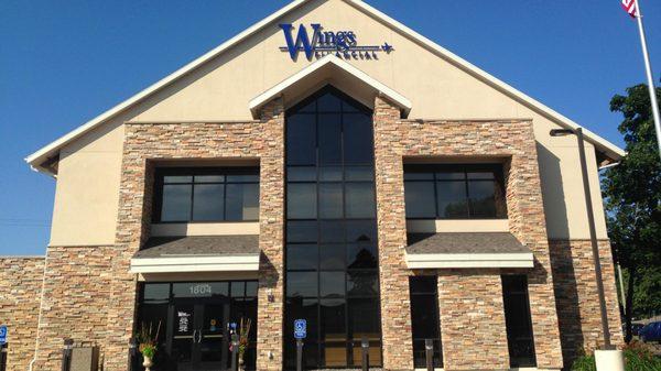 Exterior shot of Wings Financial Credit Union in St. Paul, Minnesota.