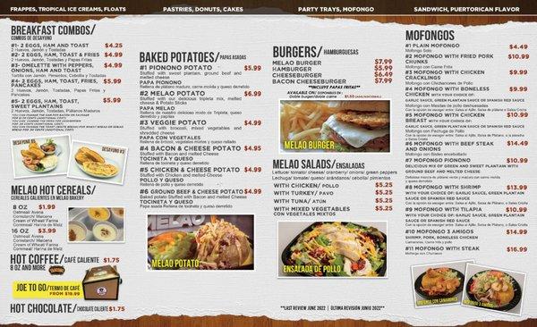 Melao Bakery * Menu Inside