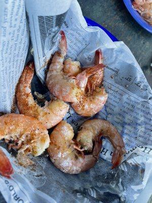 Steamed shrimp (basket was full when we got it but we ate some before I took the pic)