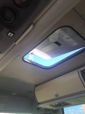 Full water bottle used to vent the emergency exit on the bus while driving on the HIGHWAY. (lazy river event 8/13/16)