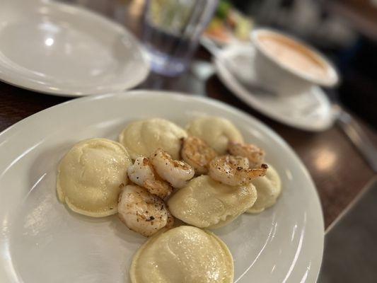 Lobster ravioli (requested sauce on the side)