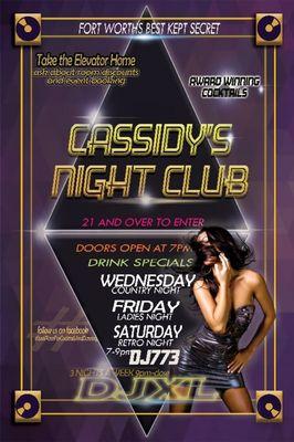 Cassidy's event nights