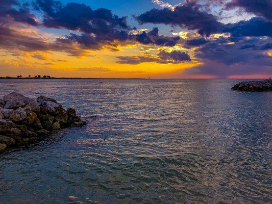 Sunset view from the beach access at Tropix