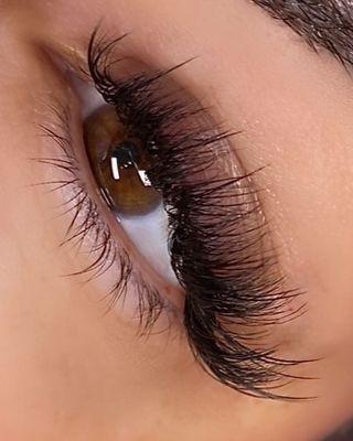 Wispy lush volume lashes.