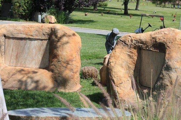 Family Boulders custom made for cremation urns.