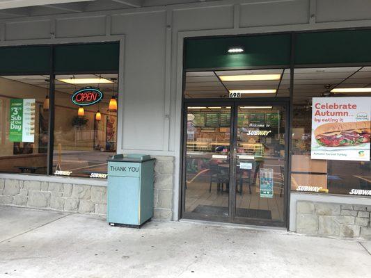 The outside of the store as seen from the sidewalk