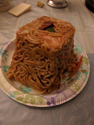 My friend call it the great Wall of shrimp Lo Mein