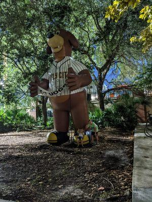 Charlie the Riverdog blow-up outside of the stadium.